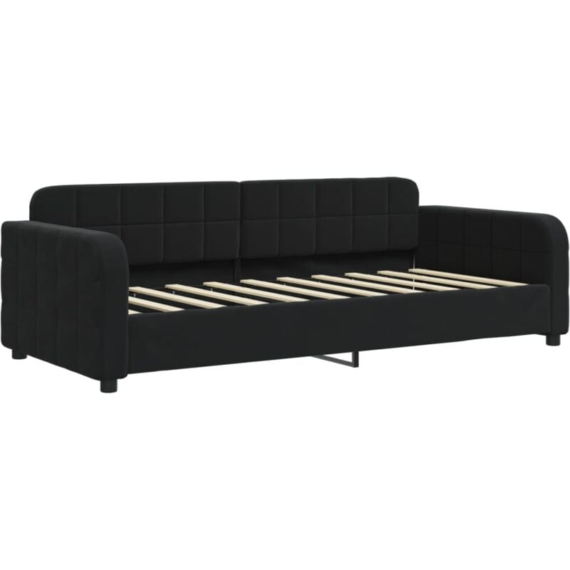 Vidaxl - Lit de repos sans matelas noir 90x190 cm velours
