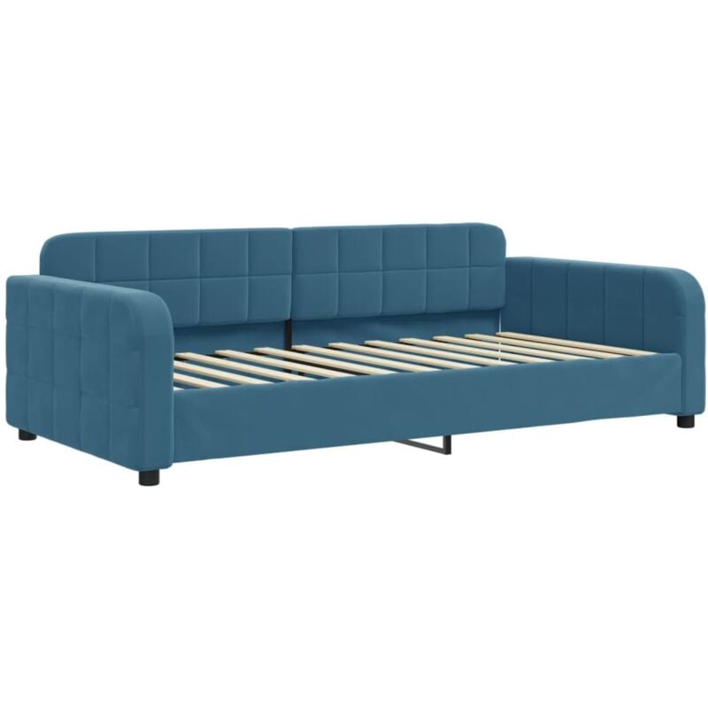 Vidaxl - Lit de repos sans matelas bleu 100x200 cm velours