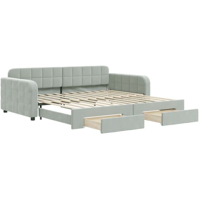 Lit de jour avec gigogne et tiroirs sans matelas 100x200 cm vidaXL