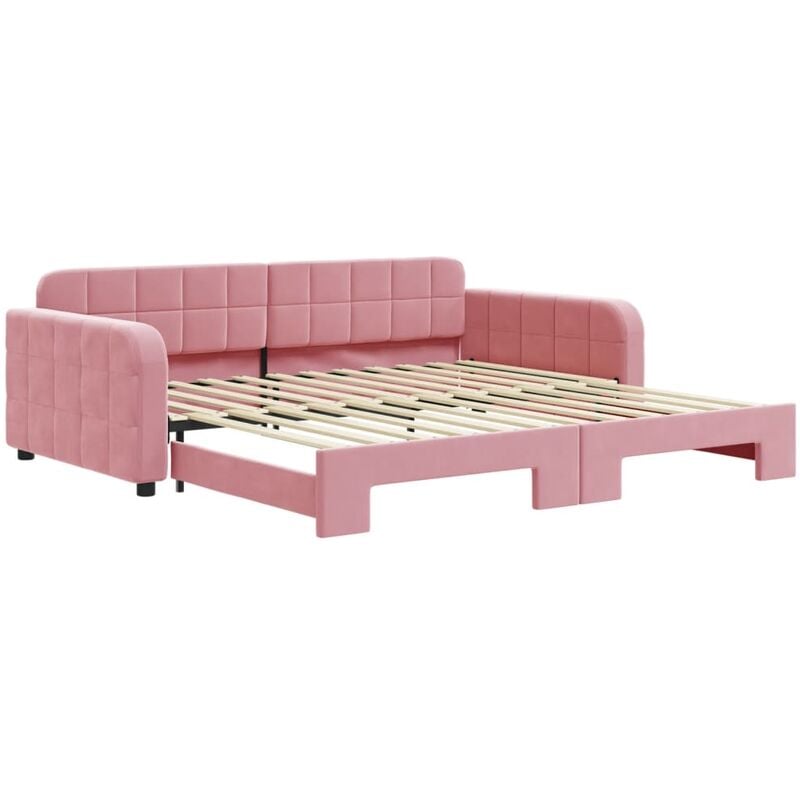 Vidaxl - Lit de jour avec lit gigogne rose 100x200 cm velours