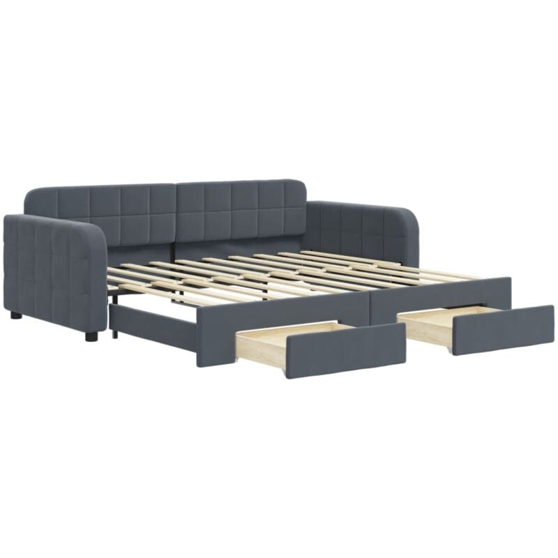 Vidaxl - Lit de jour avec gigogne et tiroirs sans matelas 90x190 cm