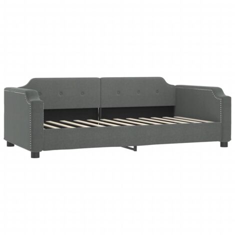 Lit de repos gris foncé 80x200 tissu