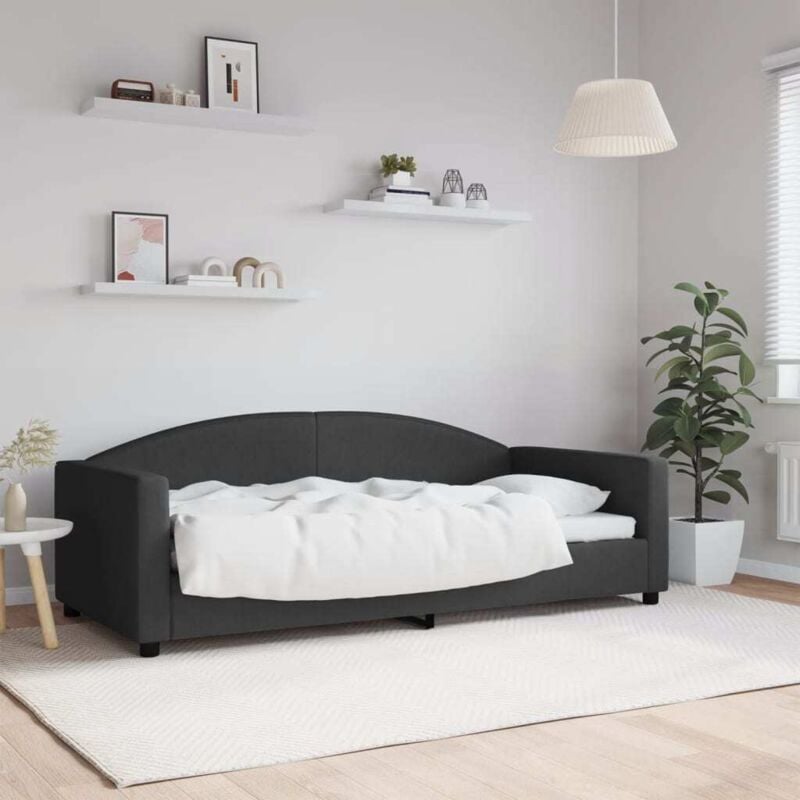 Lit de repos sans matelas noir 90x190 cm tissu vidaXL