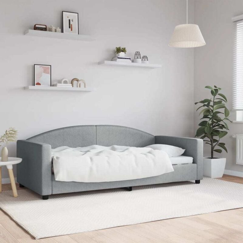 Vidaxl - Lit de repos sans matelas gris clair 90x190 cm tissu