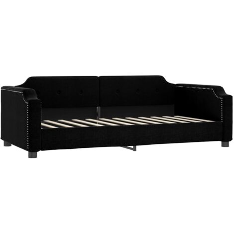 Lit de repos noir 100x200 tissu