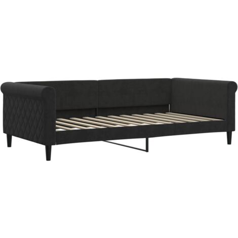 Lit de repos noir 100x200 velours