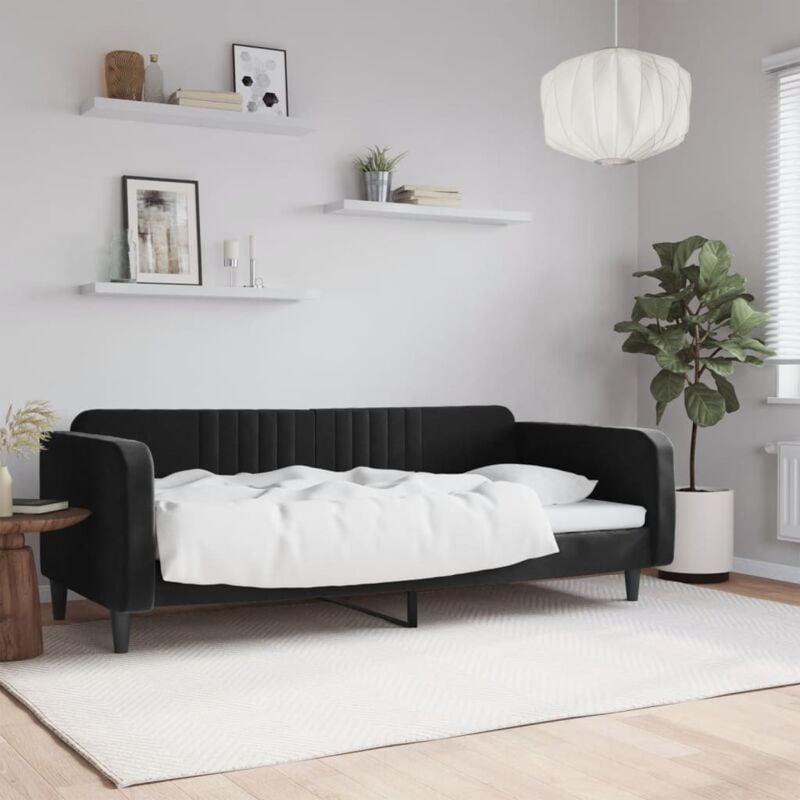 Vidaxl - Lit de repos noir 90x190 cm velours