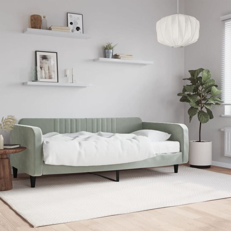 Vidaxl - Furniture Limited - Lit de jour avec matelas gris clair 100x200