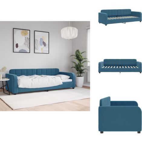 Lit de repos sans matelas bleu 80x200 cm velours - Lit De Repos - Lits De Repos - Canapé-lit - Lit D'appoint