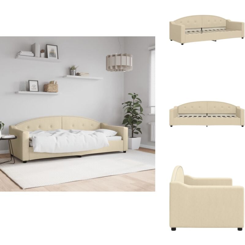 Vidaxl - Lit de repos sans matelas crème 80x200 cm tissu - Canapé Convertible - Lit Invité - Lit Deux Places - Mobilier Salle Séjour - Meuble Chambre