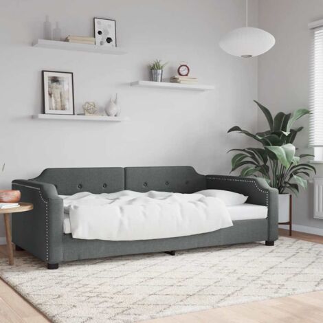 Lit de repos sans matelas gris foncé 80x200 cm tissu vidaXL