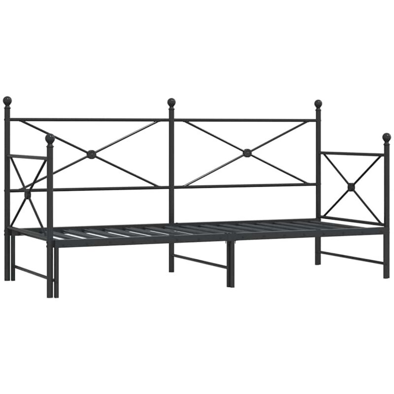 Vidaxl - Lit de jour avec gigogne sans matelas noir 75x190 cm