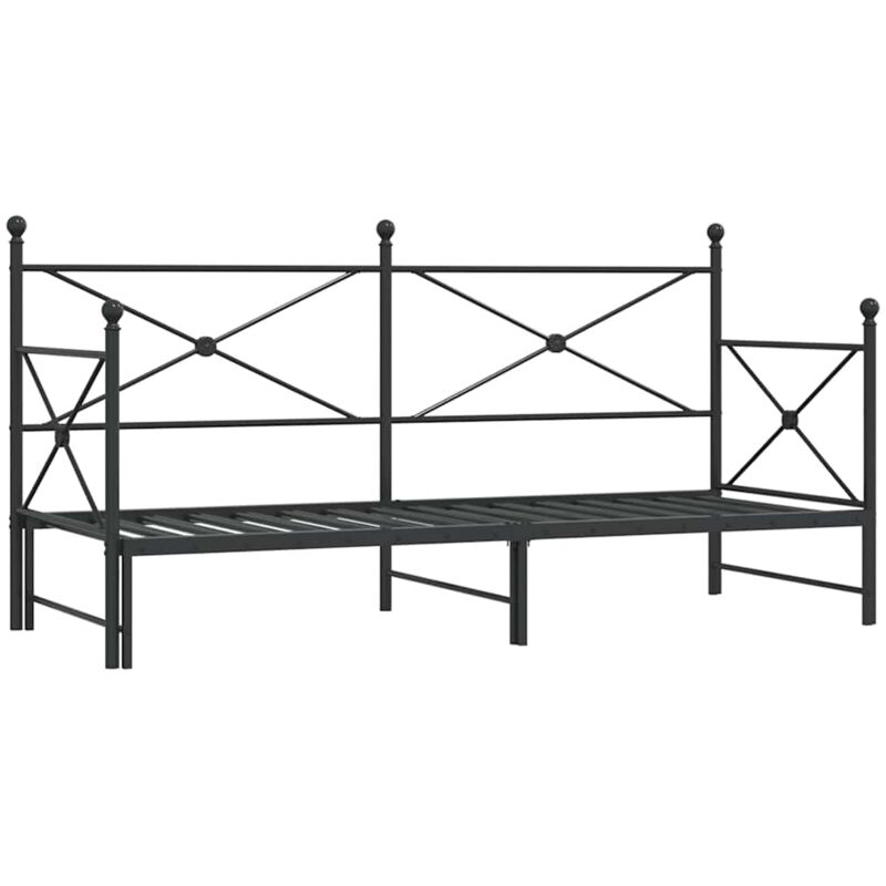 Vidaxl - Lit de jour avec gigogne sans matelas noir 90x200 cm acier