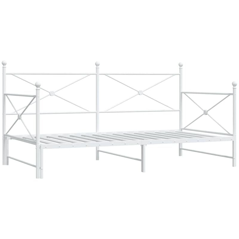Lit de jour avec lit gigogne sans matelas blanc 107x203cm acier vidaXL