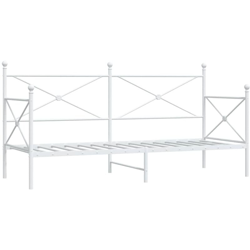 Vidaxl - Lit de repos sans matelas blanc 90x190 cm acier