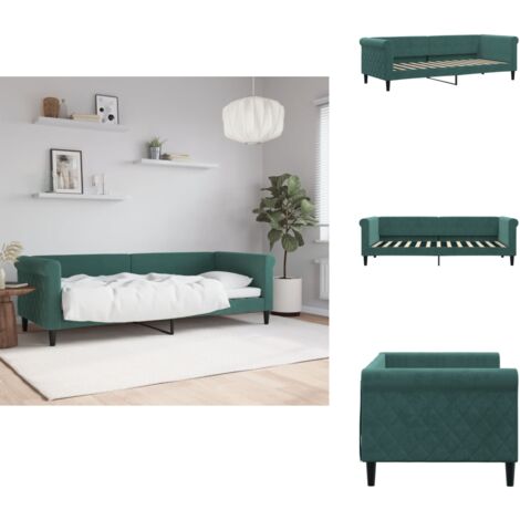 Lit de repos sans matelas vert foncé 80x200 cm velours - Lit De Repos - Lits De Repos - Canapé-lit - Lit D'appoint