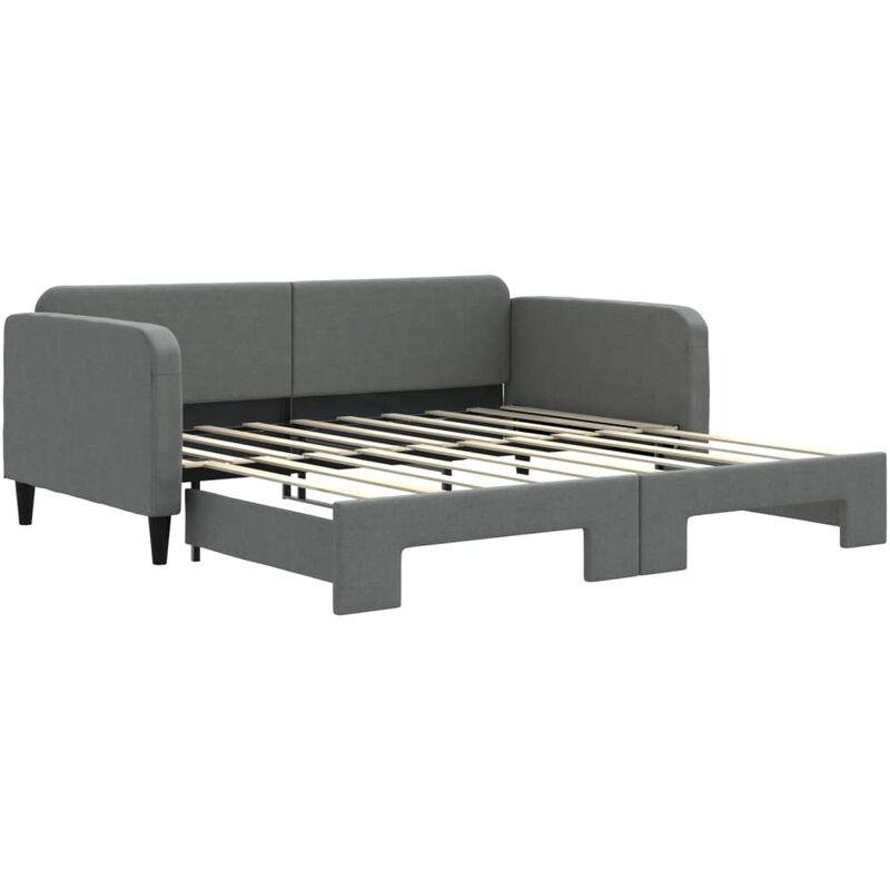 Vidaxl - Lit de jour avec gigogne sans matelas gris foncé 90x190 cm