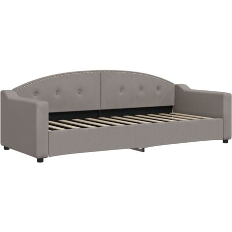 Lit de repos taupe 80x200 tissu