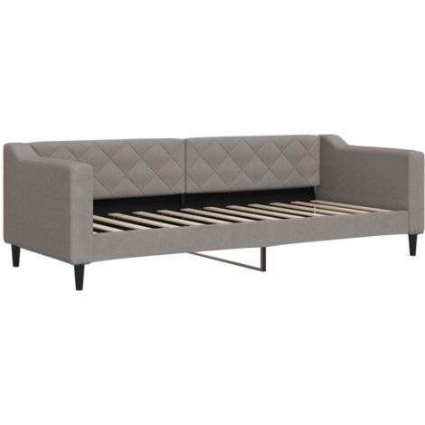 Lit de repos taupe 80x200 tissu