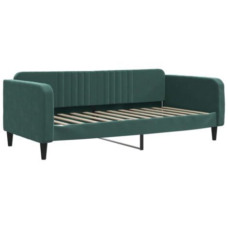 Lit de repos vert foncé 100x200 velours