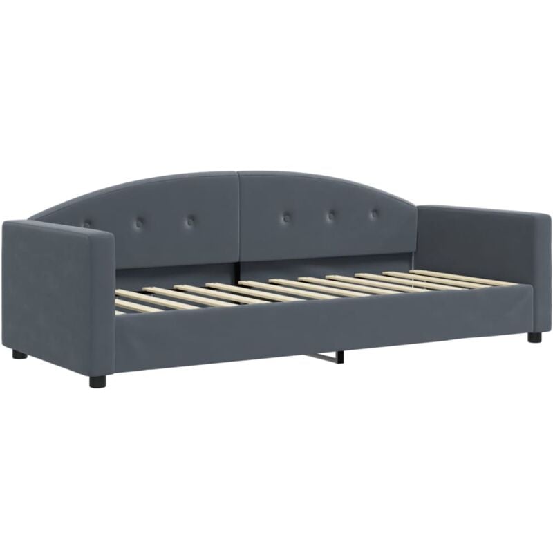 Vidaxl - Lit de repos gris foncé 80x200 cm velours
