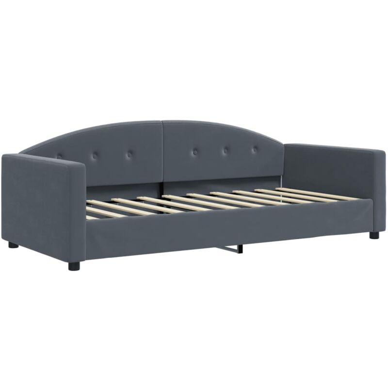 Vidaxl - Lit de repos gris foncé 90x190 cm velours