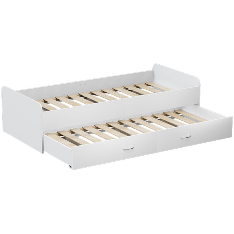 Vitalispa - Lit pour enfant Jaspar, Blanc, 90x200 cm avec sommier à lattes, sans matelas