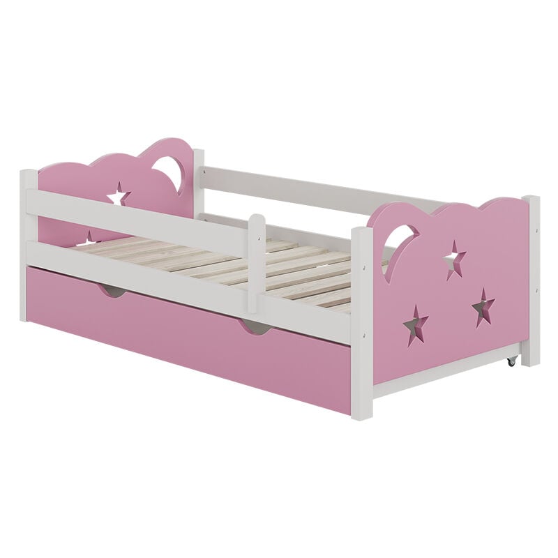 Livinity - Lit pour enfant Jessica, Rose, 70x140 cm avec tiroir, sans matelas, Vitalispa