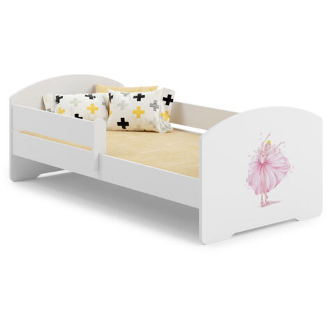Lit d'enfant LUK avec balustrade 140x70 Princesse en couronne
