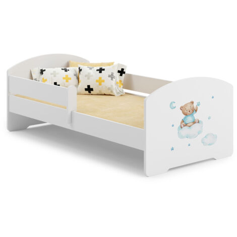 Lit d'enfant LUK avec barrière 160x80 Ourson bleu