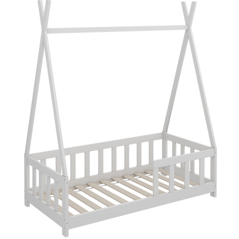 Vitalispa - Lit d'enfant Susanna, Blanc, 70x140 cm avec protection contre les chutes