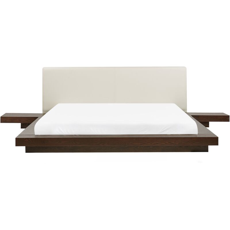 Lit double japonais effet bois foncé 180 x 200 cm ZEN