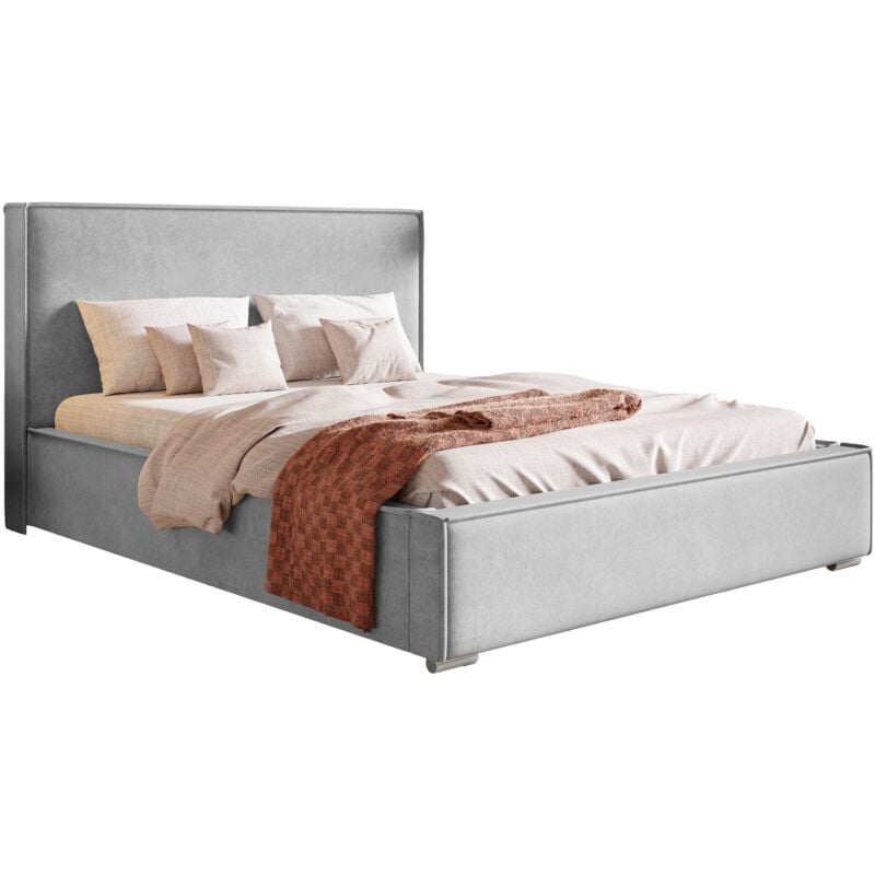 Emporius - Lit design 160x200 Sydney - Moderne, Glamour, Lit double avec sommier à lattes, Meubles du fabricant - Lit de chambre à coucher, Tiroir de