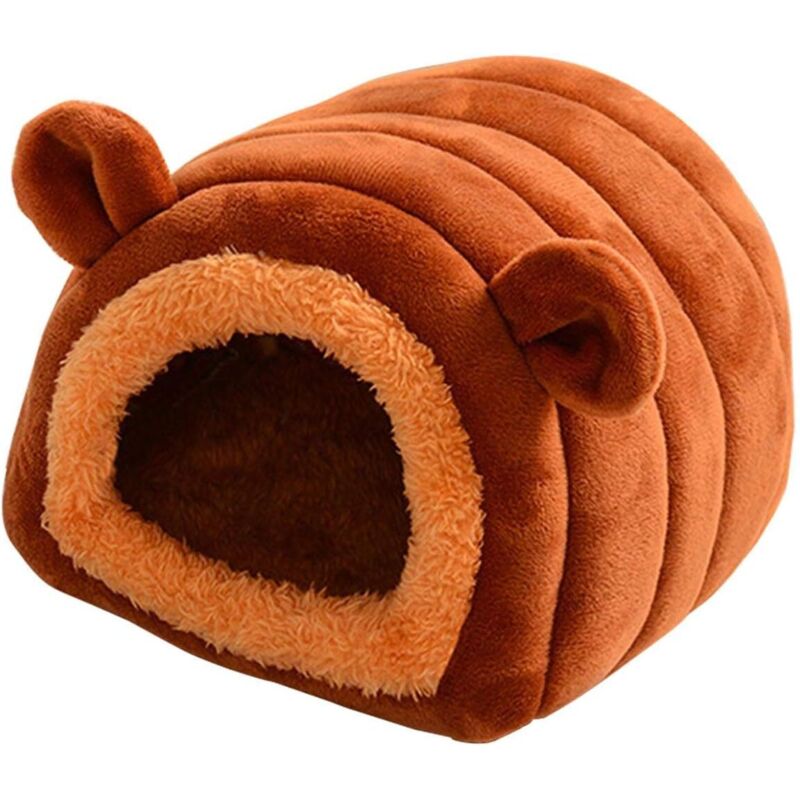 Lit d'hiver multifonction en velours pour cochon d'Inde, literie, pour rats, chinchilla, cochon d'Inde, hérisson, furet, écureuil (marron)