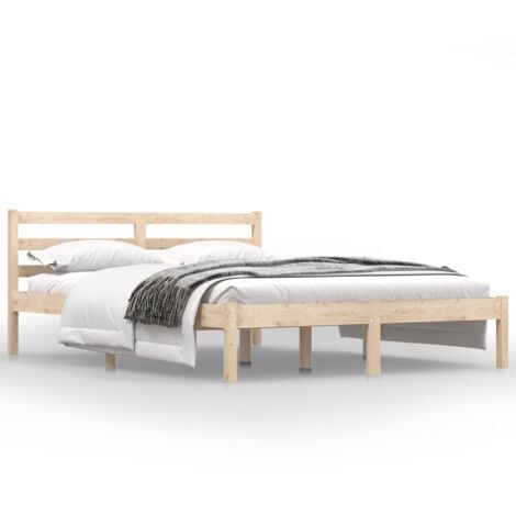 Lit double-120x190 cm Cadre de Lit, Lit adulte Bois de pin massif Petit double Maison Chic JKF666283