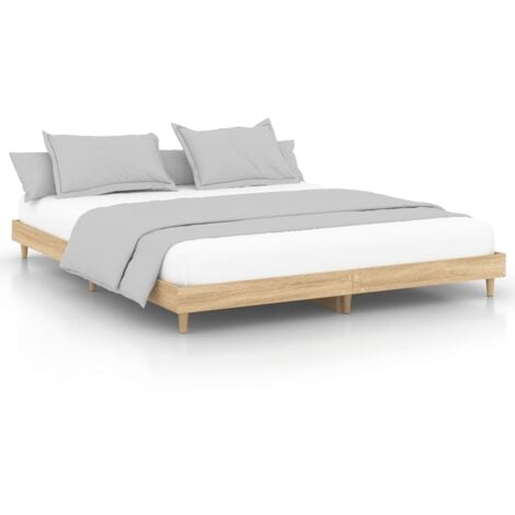 Lit double - 120x200 cm, Lit adulte et enfants, Cadre de lit sans matelas chêne sonoma FR694860 Maison Chic