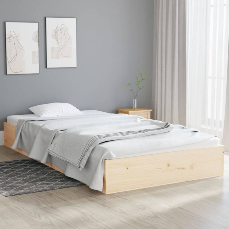 Lit simple - 100x200 cm, Lit adulte et enfants, Cadre de lit sans matelas bois massif FR595106 design in