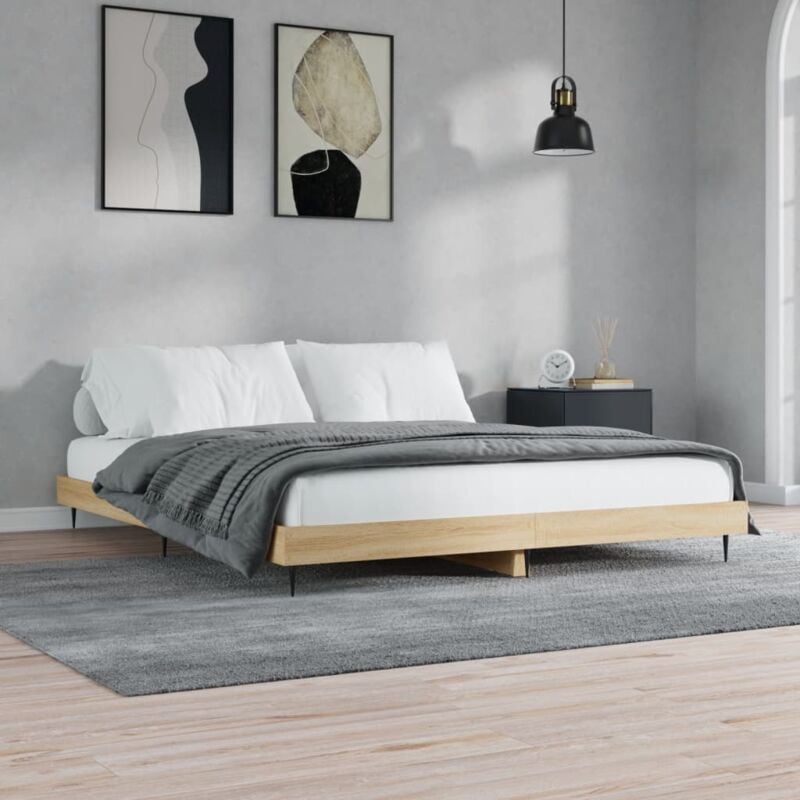 Lit double - 200x200 cm, Lit adulte et enfants, Cadre de lit sans matelas chêne sonoma FR976442 design in