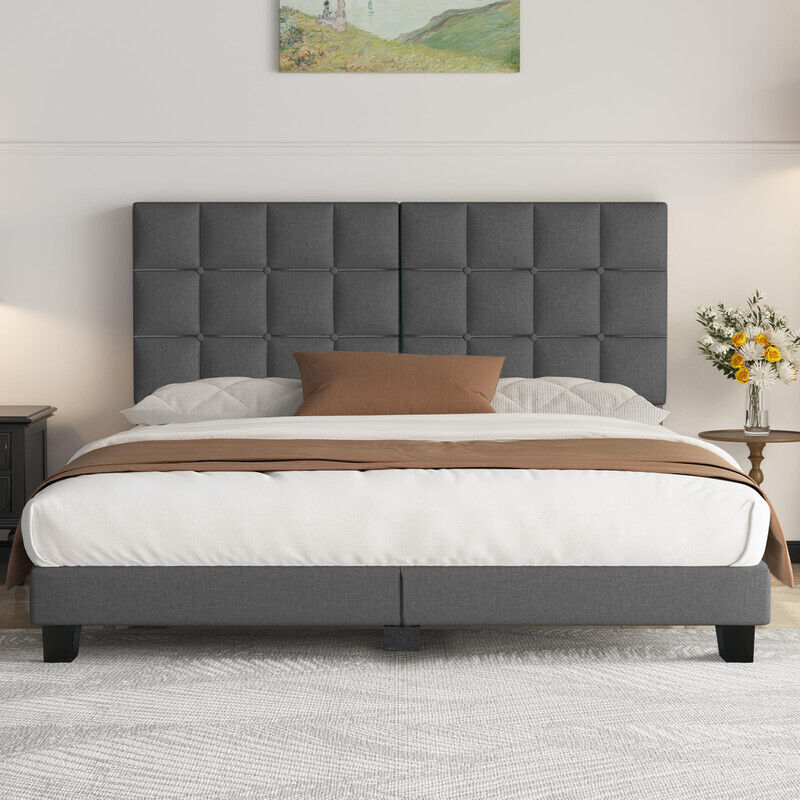 Lit Double 90x200 cm HavenlyHome - Structure de Lit avec Sommier à