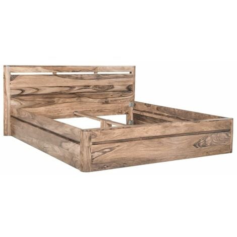 Lit adulte avec sommier en bois massif Dojo pieds 17 cm - Brin d'Ouest