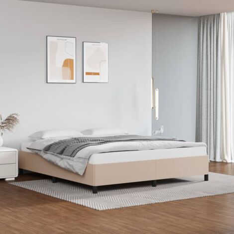 Lit double-160 x 200 cm, Cadre de lit, Lit adulte, Structure de lit Cappuccino 160x200 cm Similicuir PDKEI95379