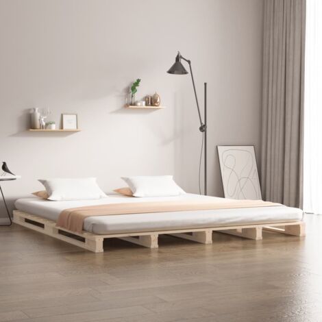 Lit double - 160x200 cm, Lit de palette bois de pin massif FR776565 DESIGN IN