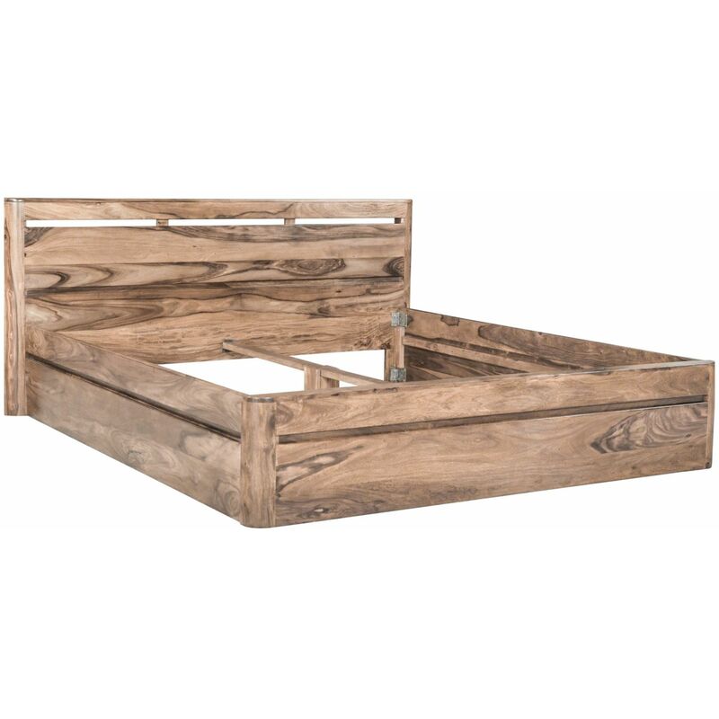 Lit double 180x215 Palissandre teinté Smoked cherry TORONTO #160 - brun clair