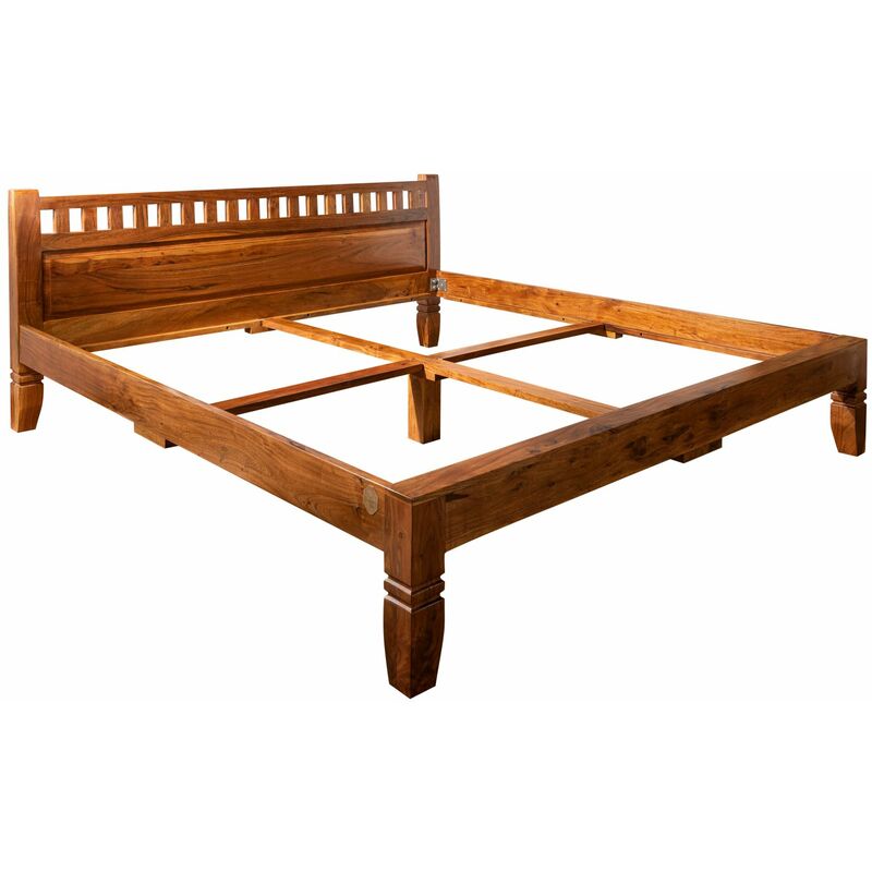 Lit double 207x217 Acacia laqué Miel OXFORD #224 - brun