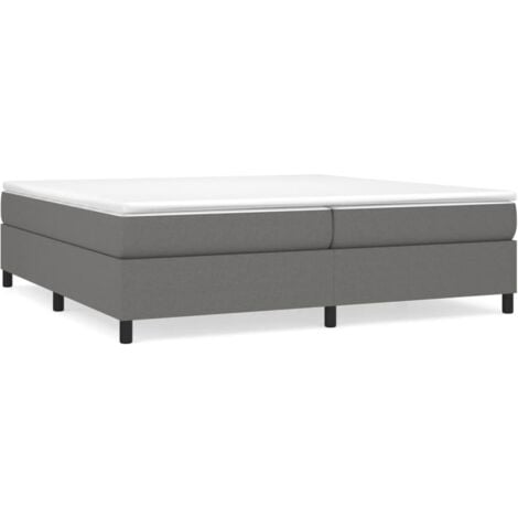 MAISONCHIC Lit double - 200x200 cm, Lit adulte et enfants, Cadre de lit sans matelas gris foncé tissu FR513164 Maison Chic