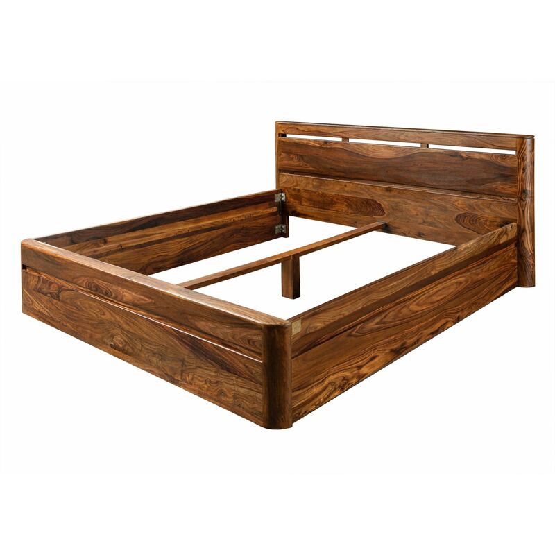 Lit double 200x200 Palissandre ciré Noisette TORONTO 258