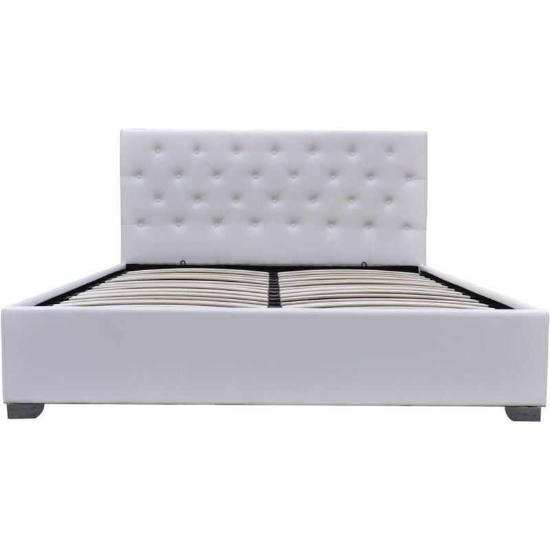 Lit double avec coffre 'Tino' - 140 × 190 cm - Blanc