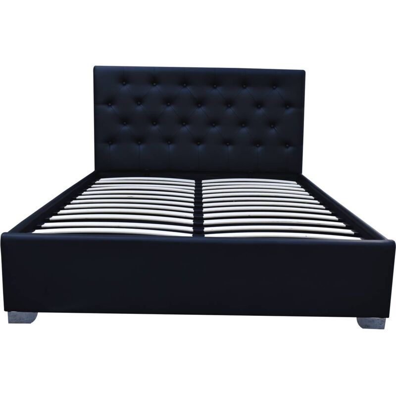 Lit double avec coffre 'Tino' - 140 × 190 cm - Noir