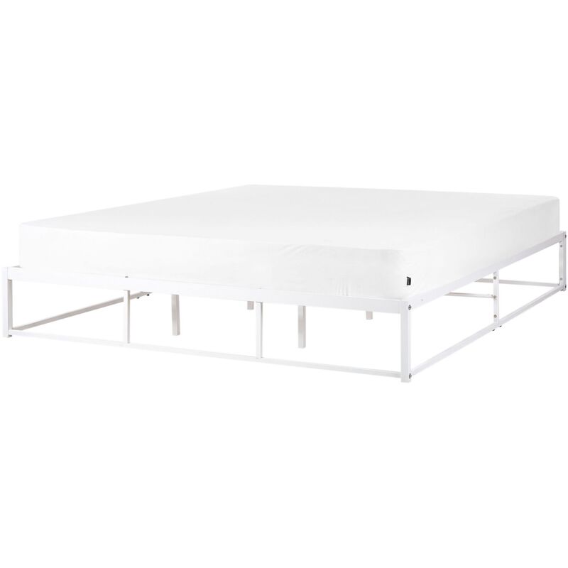 Beliani - Lit Double Industriel Moderne Metal 160 x 200 cm Blanc Viry