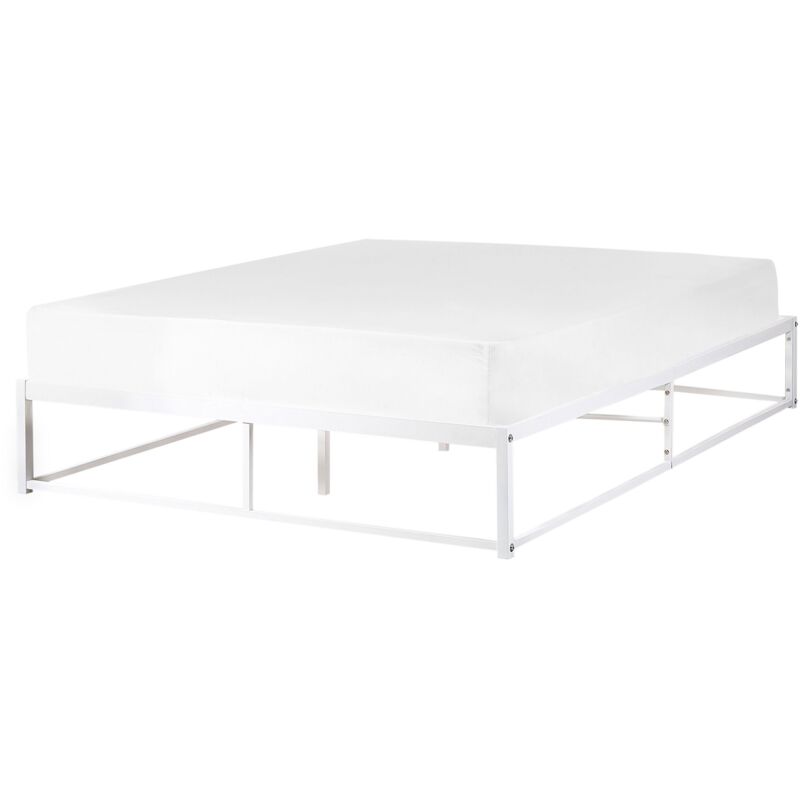 Beliani - Lit Double Industriel Moderne Metal 160 x 200 cm Blanc Viry